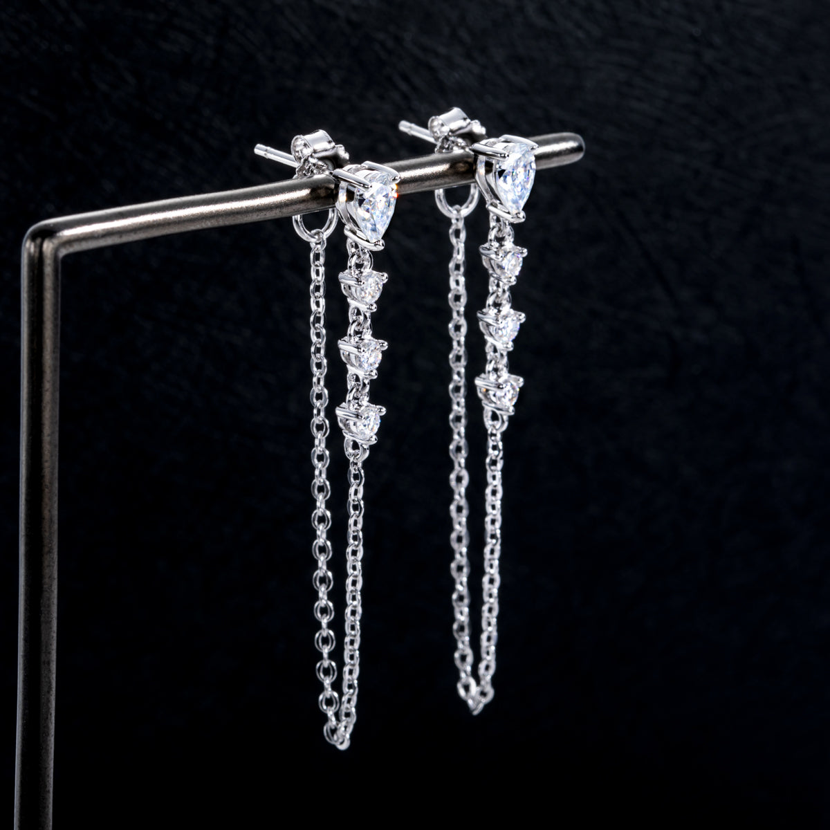 S925 Silver 4×6mm Pear Moissanite Stud Earrings