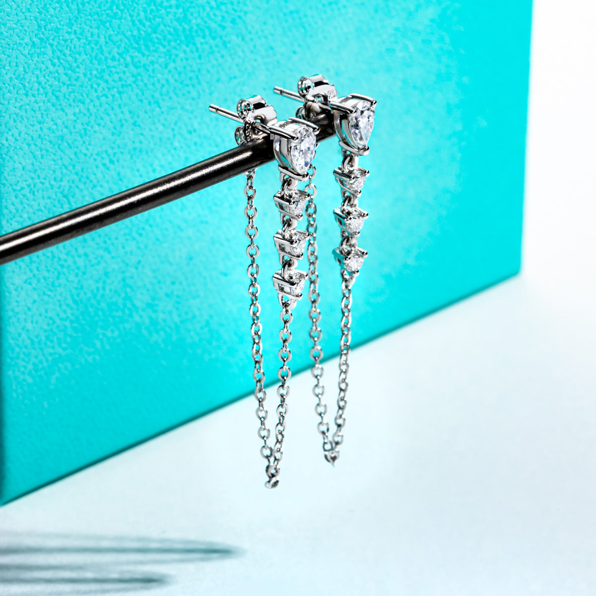 S925 Silver 4×6mm Pear Moissanite Stud Earrings