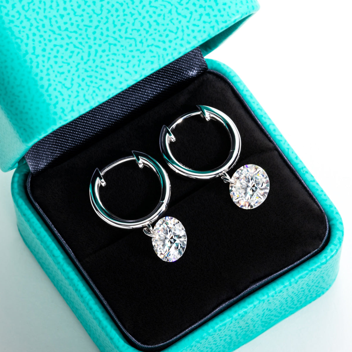 Round Moissanite Stud Earrings, S925 Sterling Silver