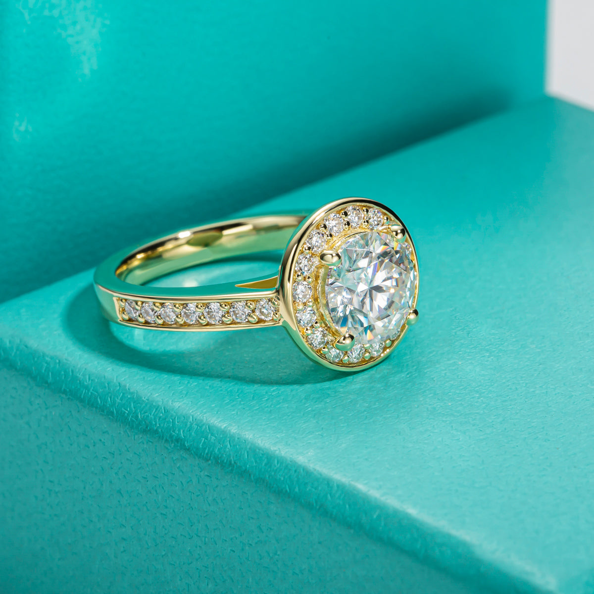 Halo Moissanite Diamond Engagement Ring (1/2/3CT)