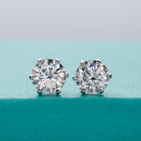 Round Brilliant Moissanite Diamond Stud Earrings (2 ct. tw)