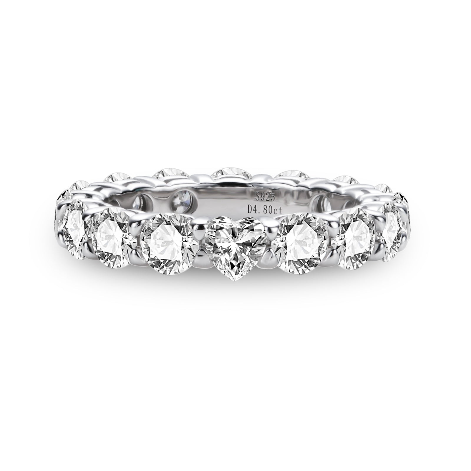 Heart & Round Cut Moissanite Wedding Band (4.8 cttw)