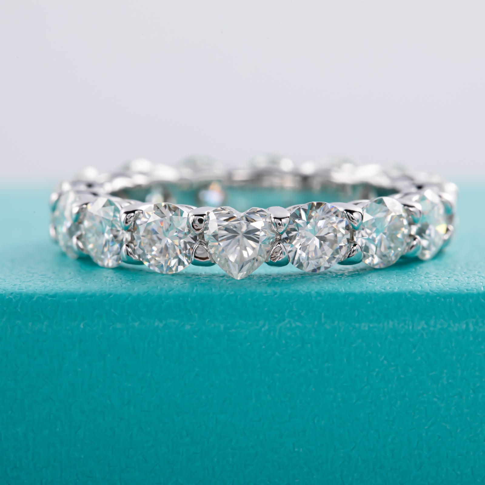 Heart & Round Cut Moissanite Wedding Band (4.8 cttw)