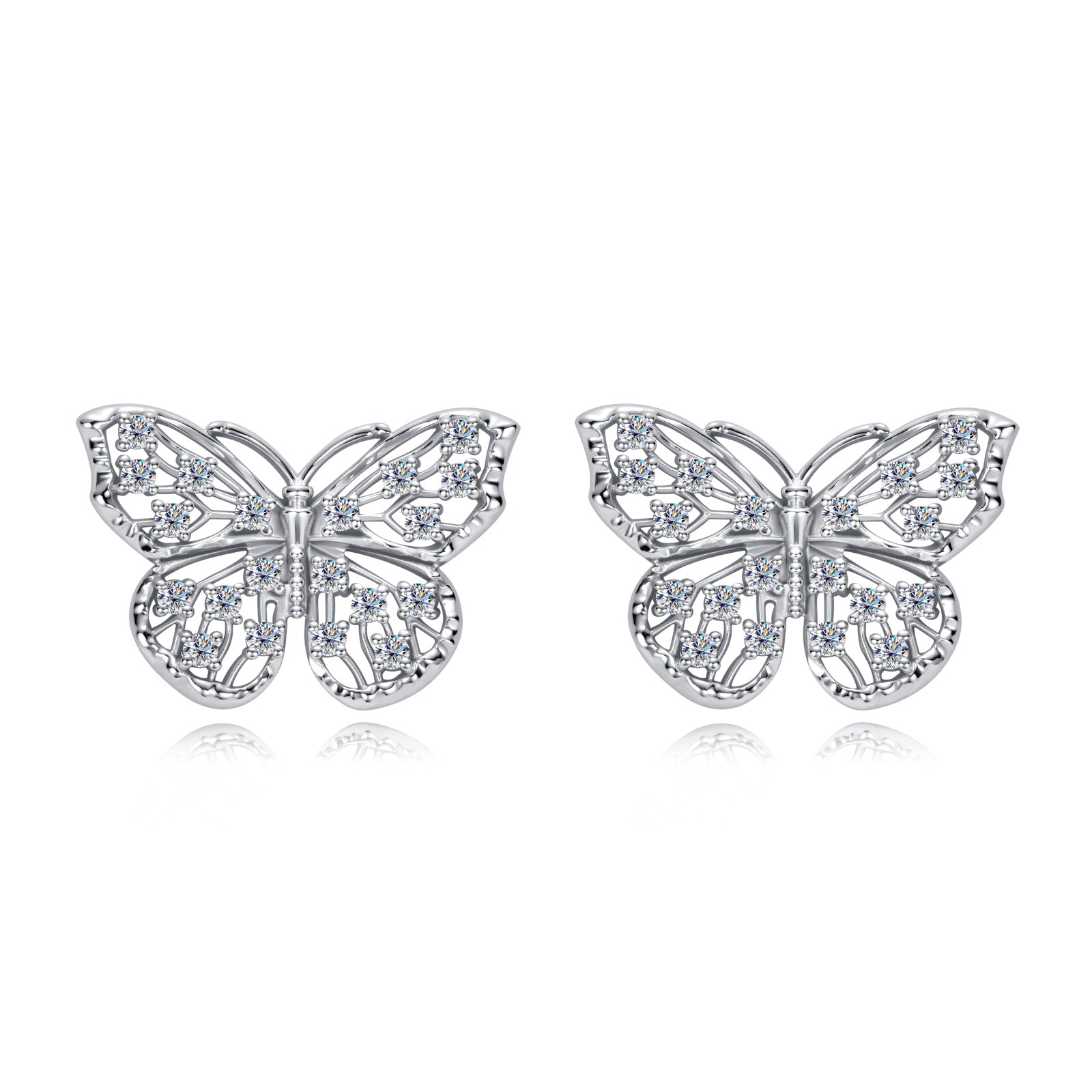 Moissanite Butterfly Stud Earring