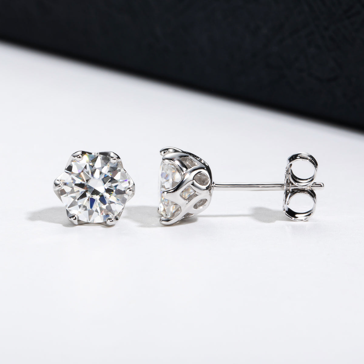 1CT Classic Moissanite Silver Stud Earrings