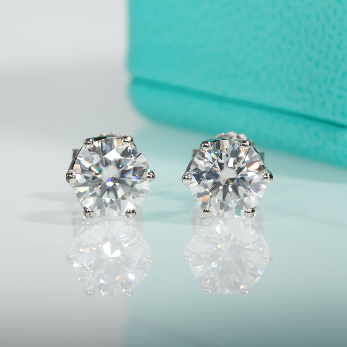 1CT Classic Moissanite Silver Stud Earrings