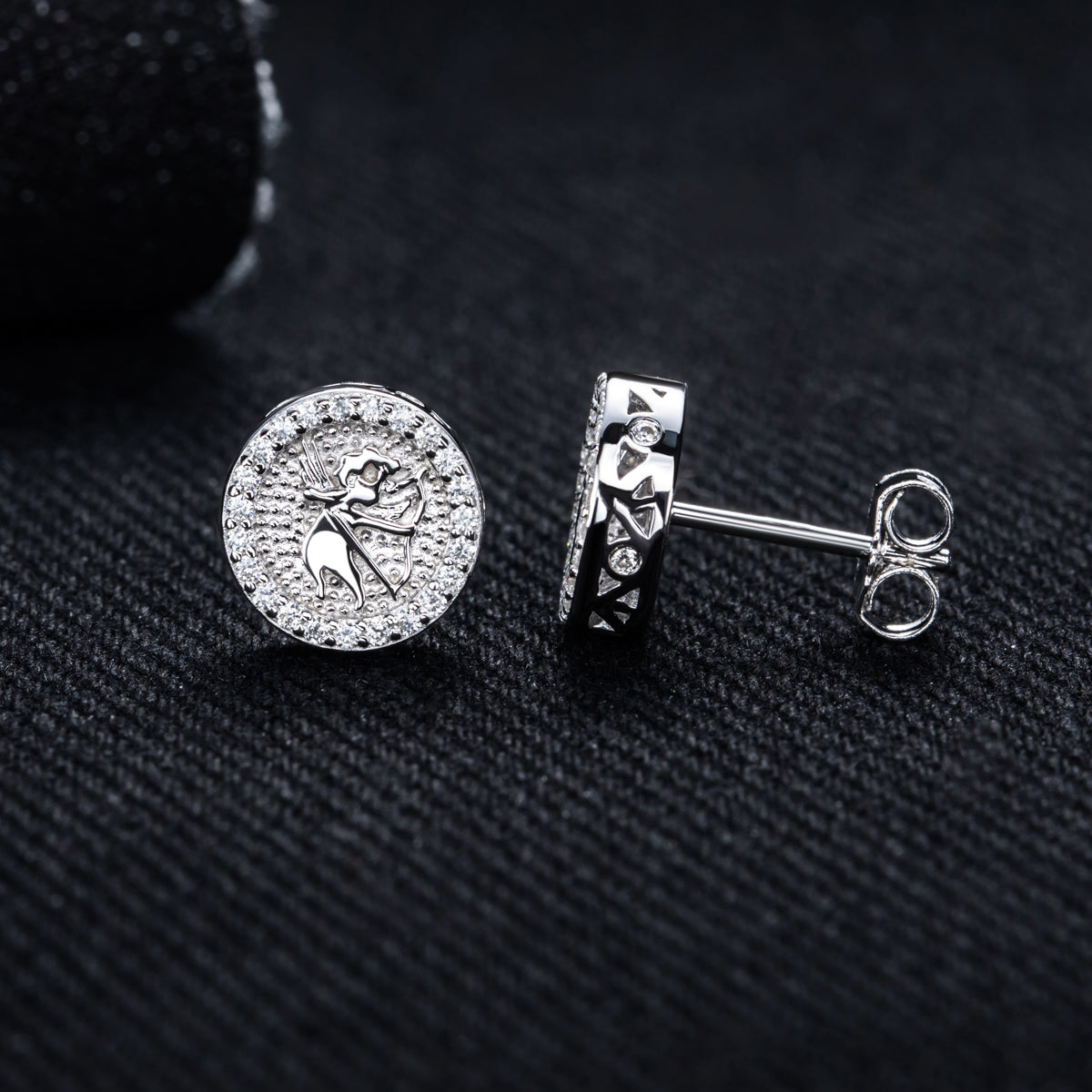 S925 Sterling‑Silver Round‑Cut Moissanite Stud Earrings