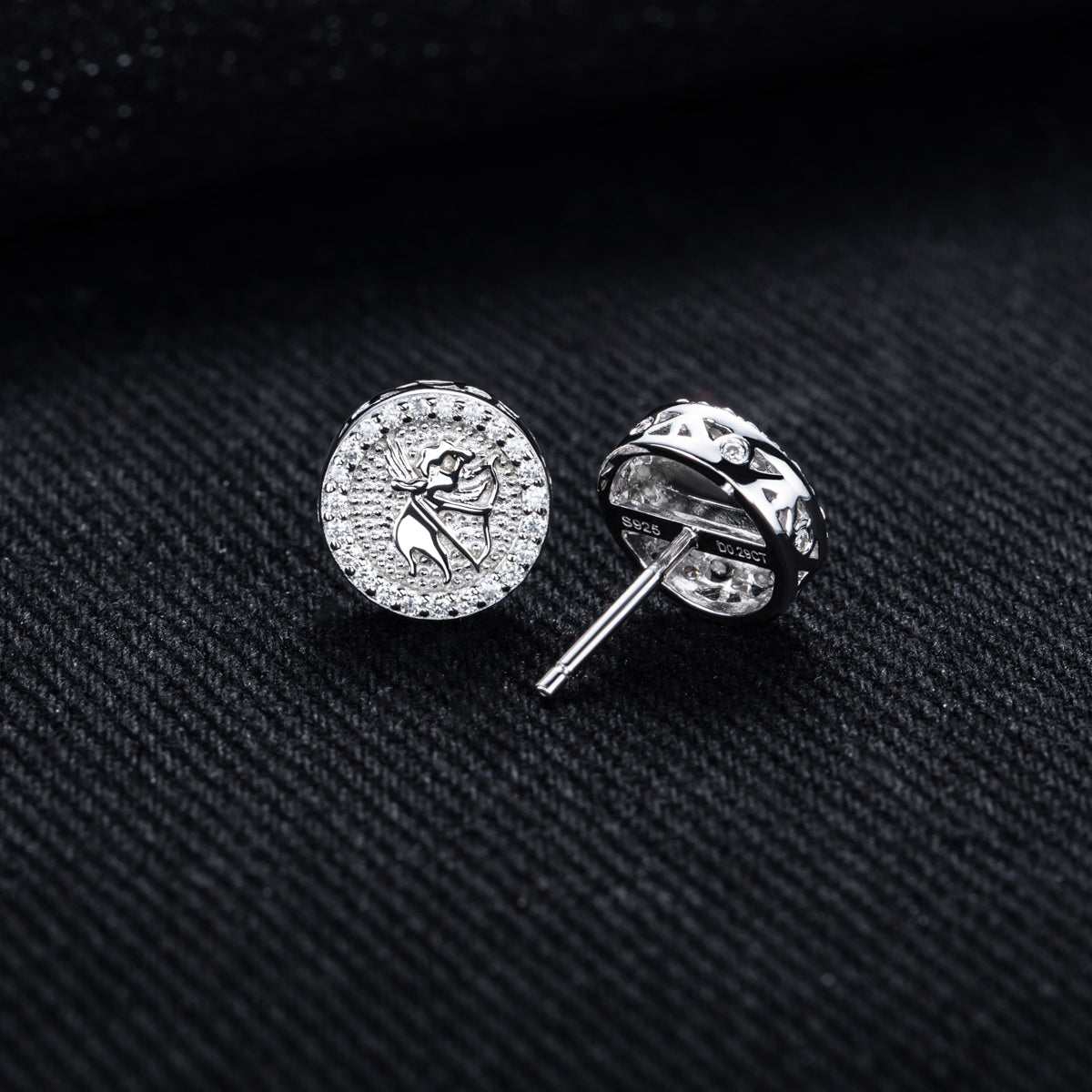 S925 Sterling‑Silver Round‑Cut Moissanite Stud Earrings