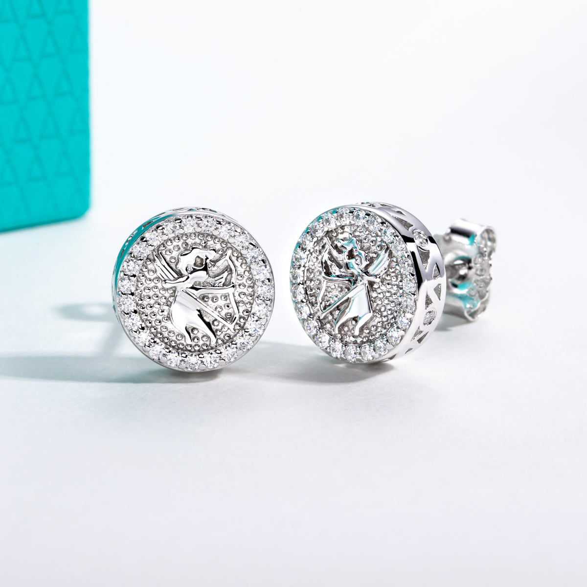 S925 Sterling‑Silver Round‑Cut Moissanite Stud Earrings