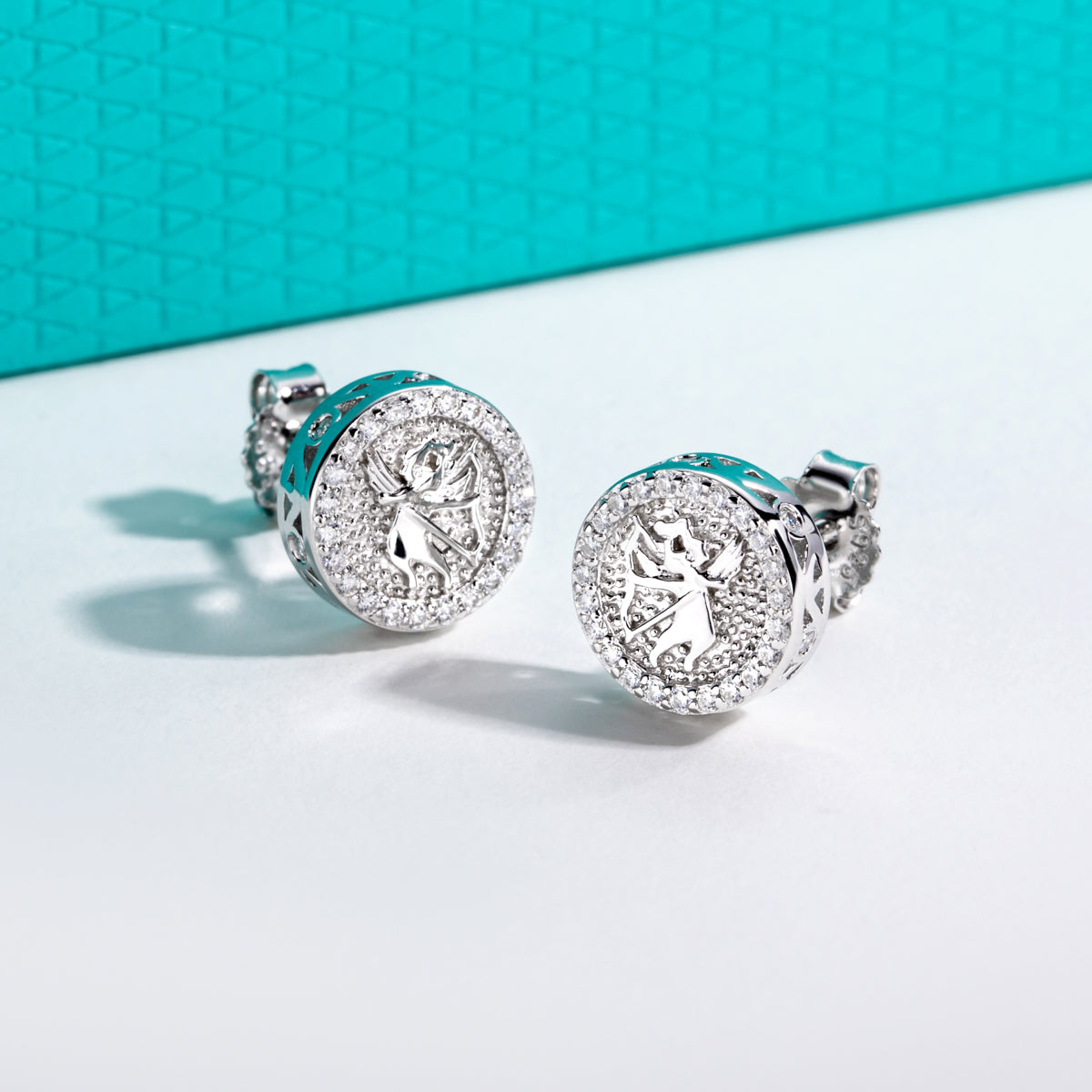S925 Sterling‑Silver Round‑Cut Moissanite Stud Earrings