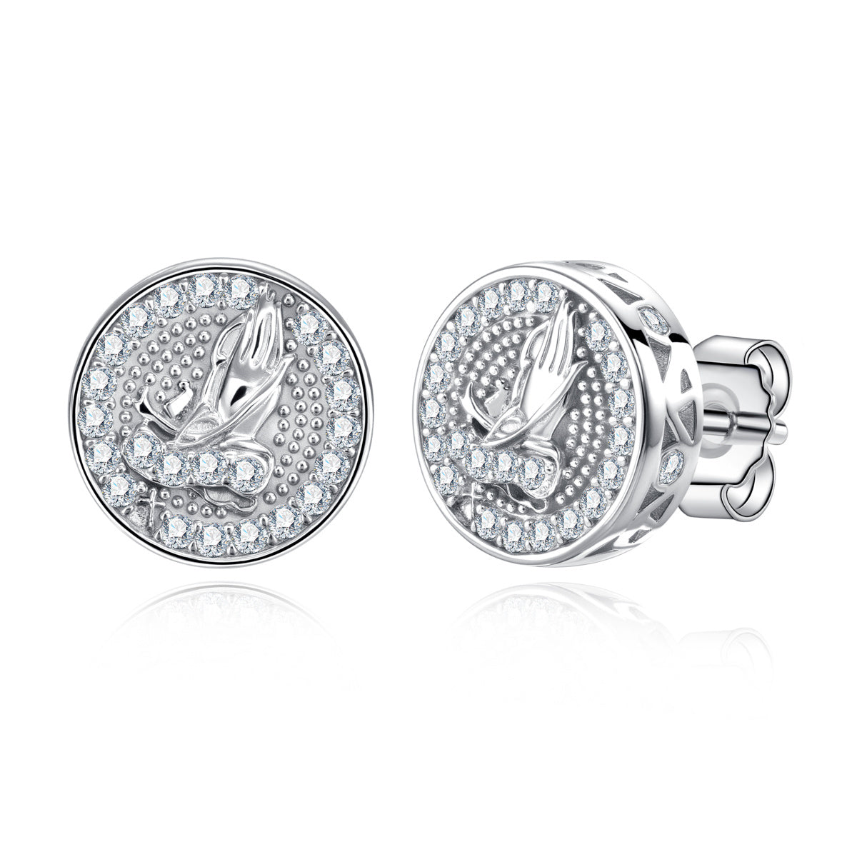 S925 Sterling‑Silver Round‑Cut Moissanite Stud Earrings
