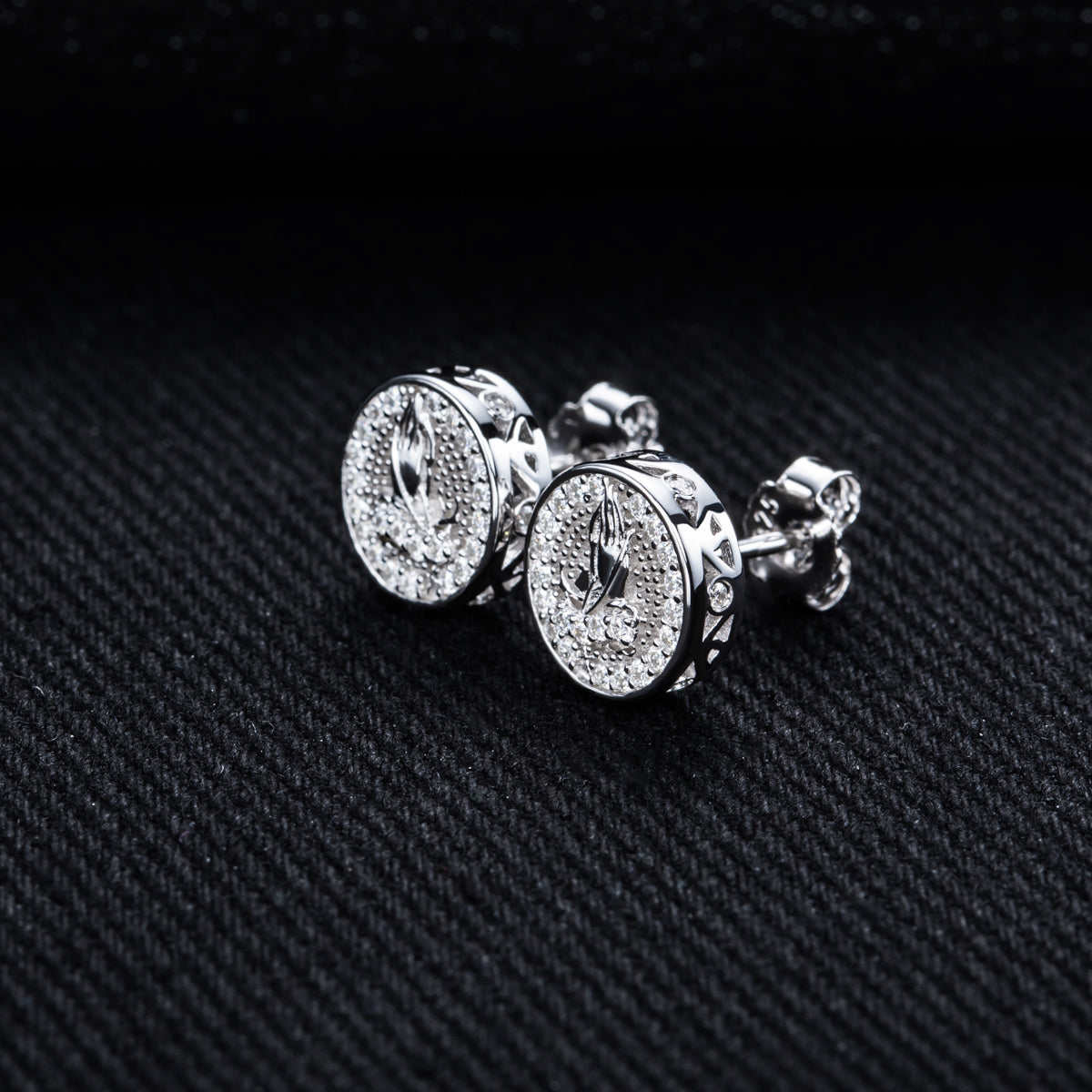 S925 Sterling‑Silver Round‑Cut Moissanite Stud Earrings