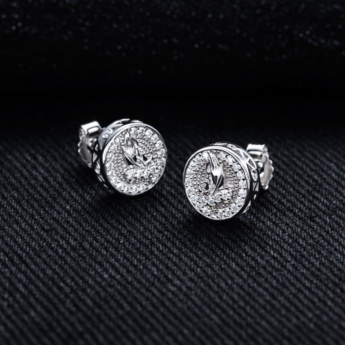 S925 Sterling‑Silver Round‑Cut Moissanite Stud Earrings