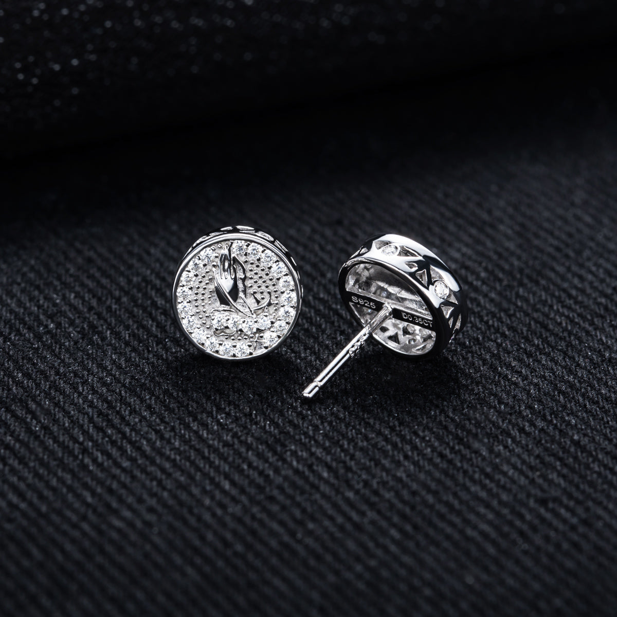 S925 Sterling‑Silver Round‑Cut Moissanite Stud Earrings