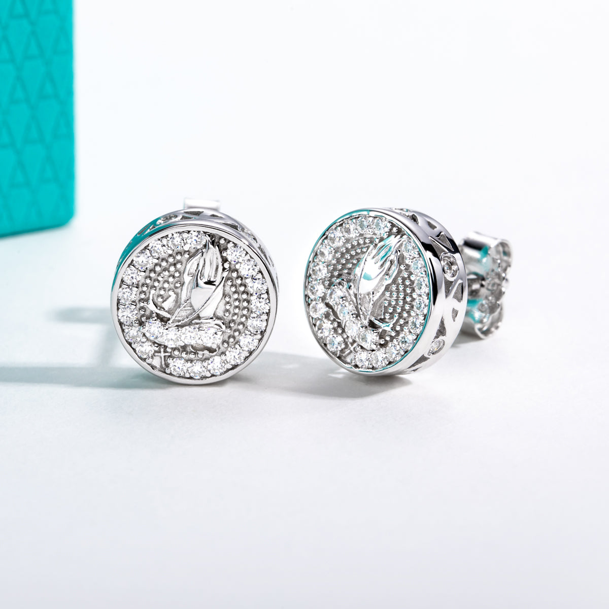 S925 Sterling‑Silver Round‑Cut Moissanite Stud Earrings