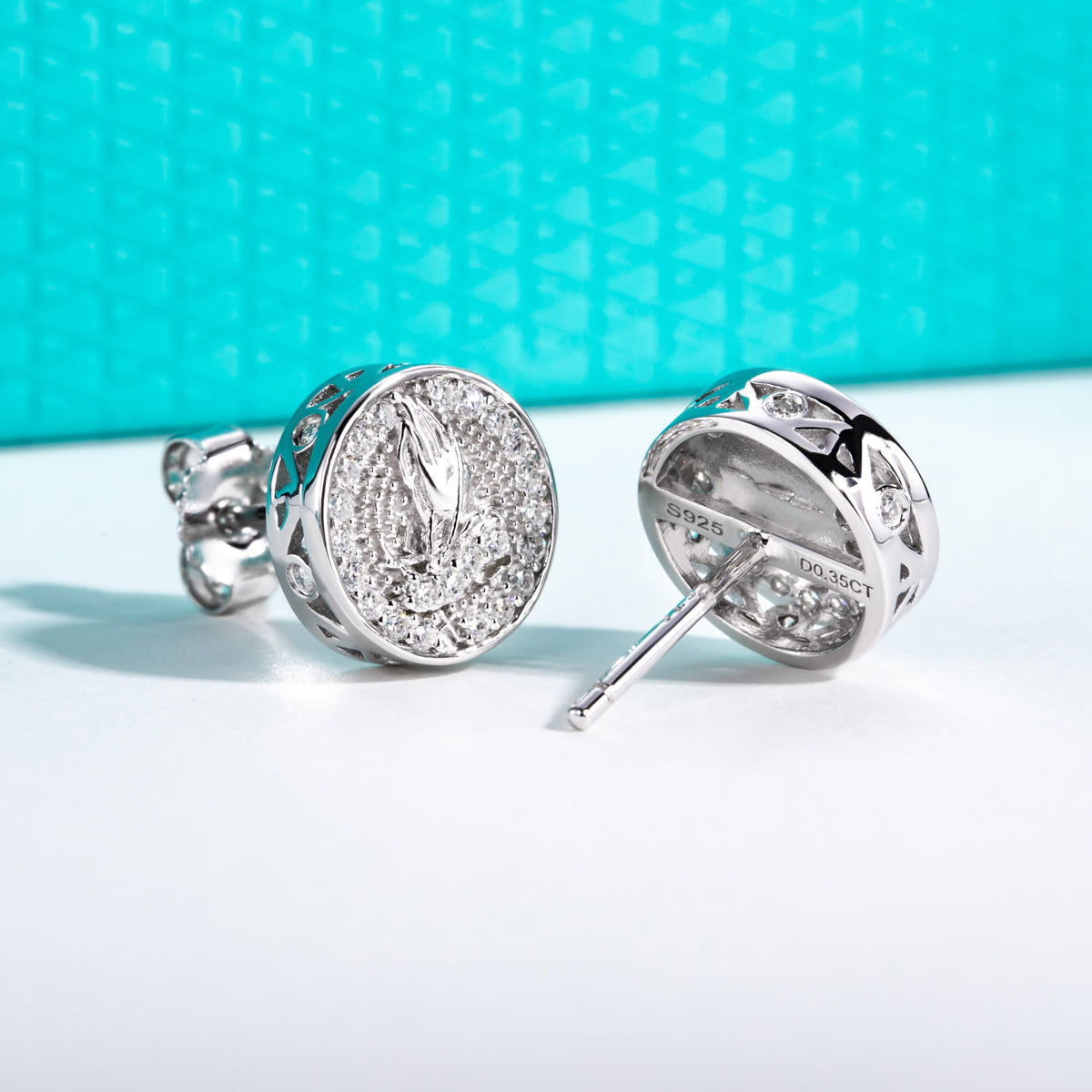 S925 Sterling‑Silver Round‑Cut Moissanite Stud Earrings