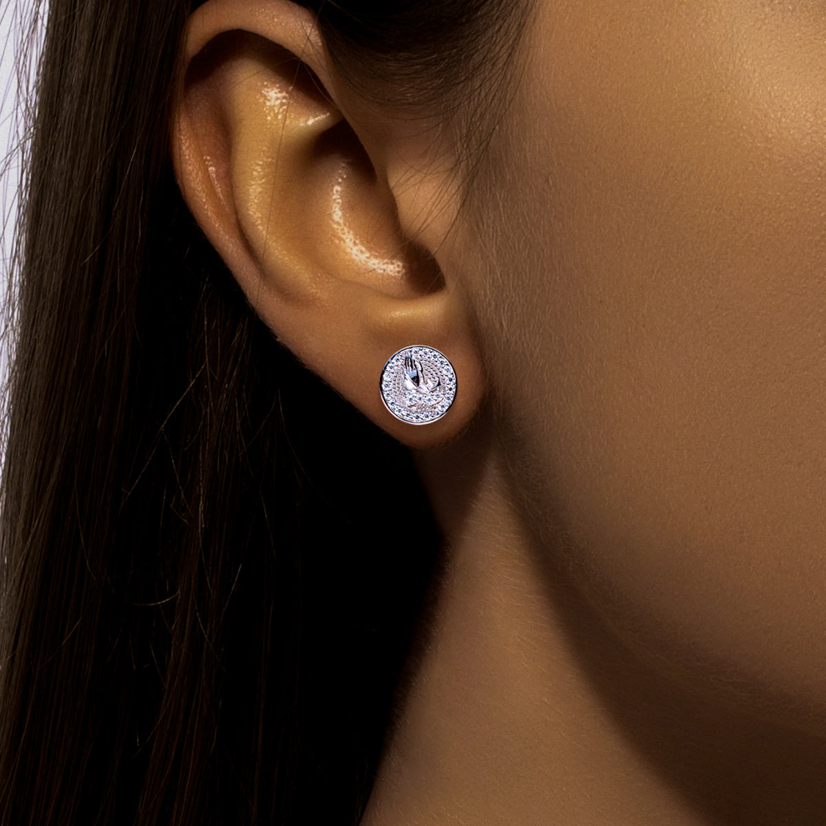 S925 Sterling‑Silver Round‑Cut Moissanite Stud Earrings