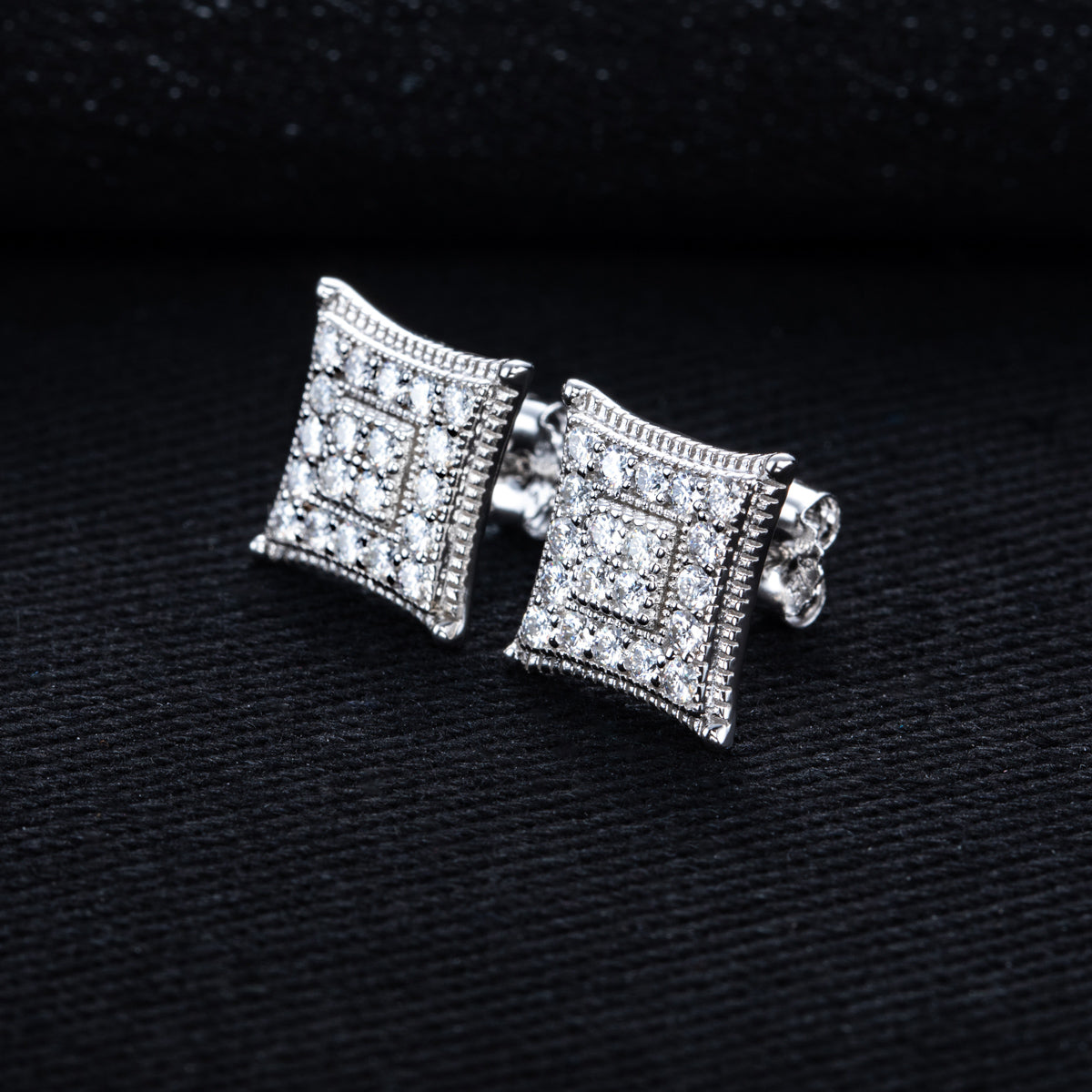 S925 Sterling‑Silver Round Moissanite Stud Earrings