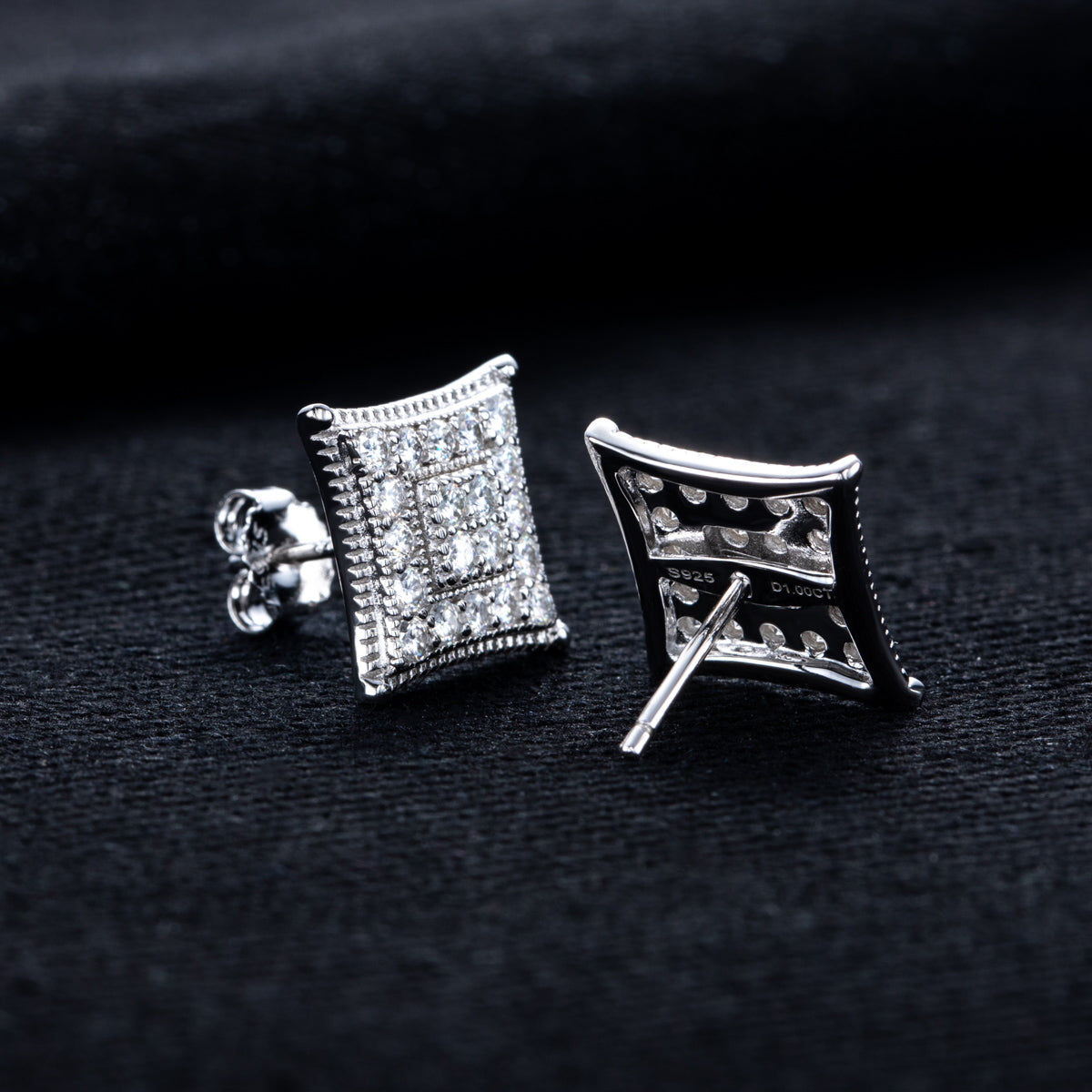 S925 Sterling‑Silver Round Moissanite Stud Earrings