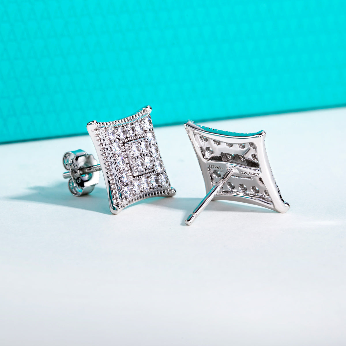 S925 Sterling‑Silver Round Moissanite Stud Earrings