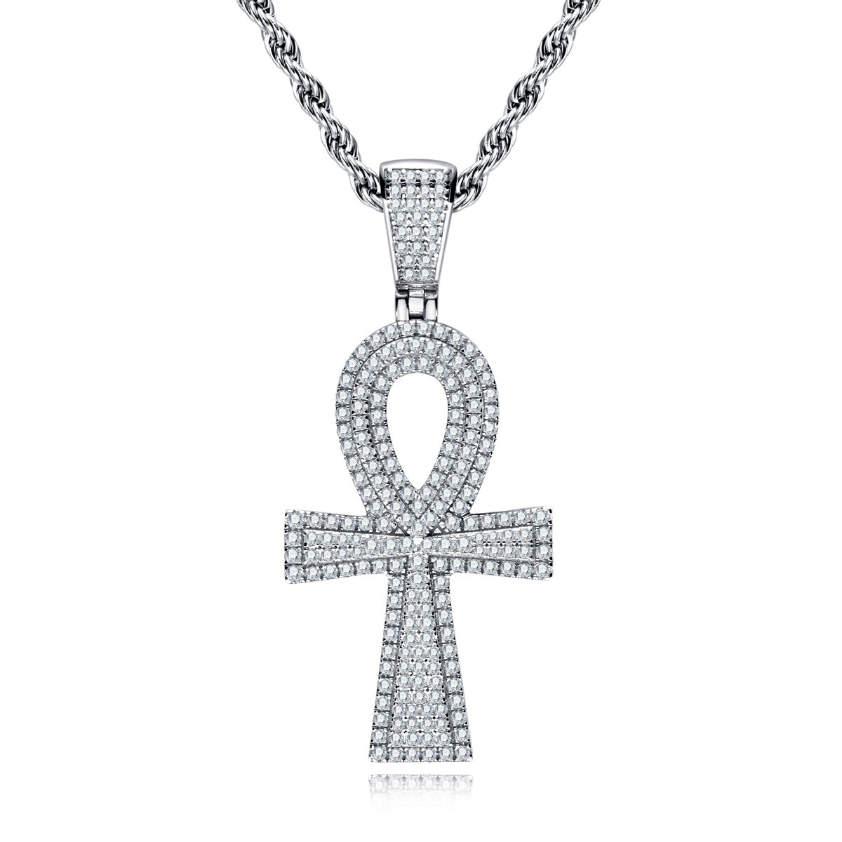 S925 Silver Moissanite Hip Hop Cross Pendant