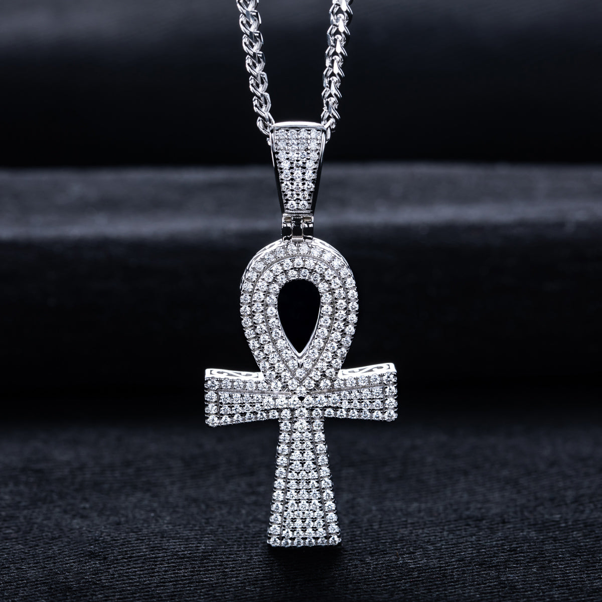 S925 Silver Moissanite Hip Hop Cross Pendant
