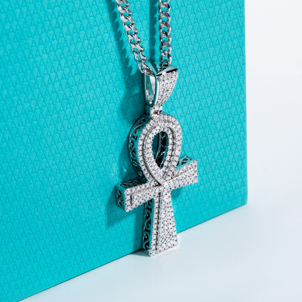 S925 Silver Moissanite Hip Hop Cross Pendant