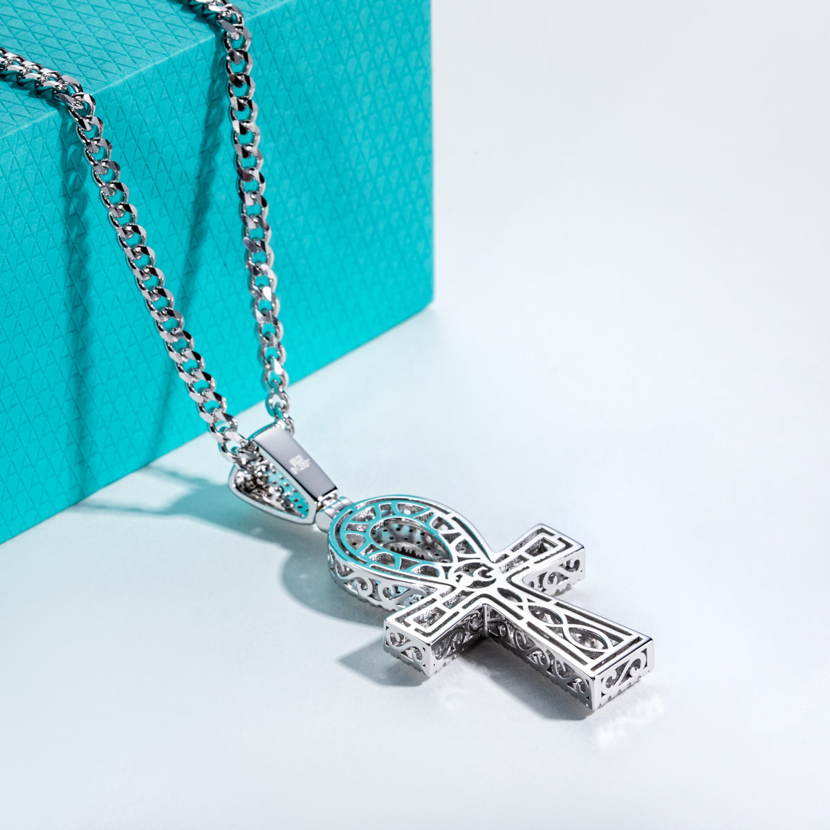 S925 Silver Moissanite Hip Hop Cross Pendant