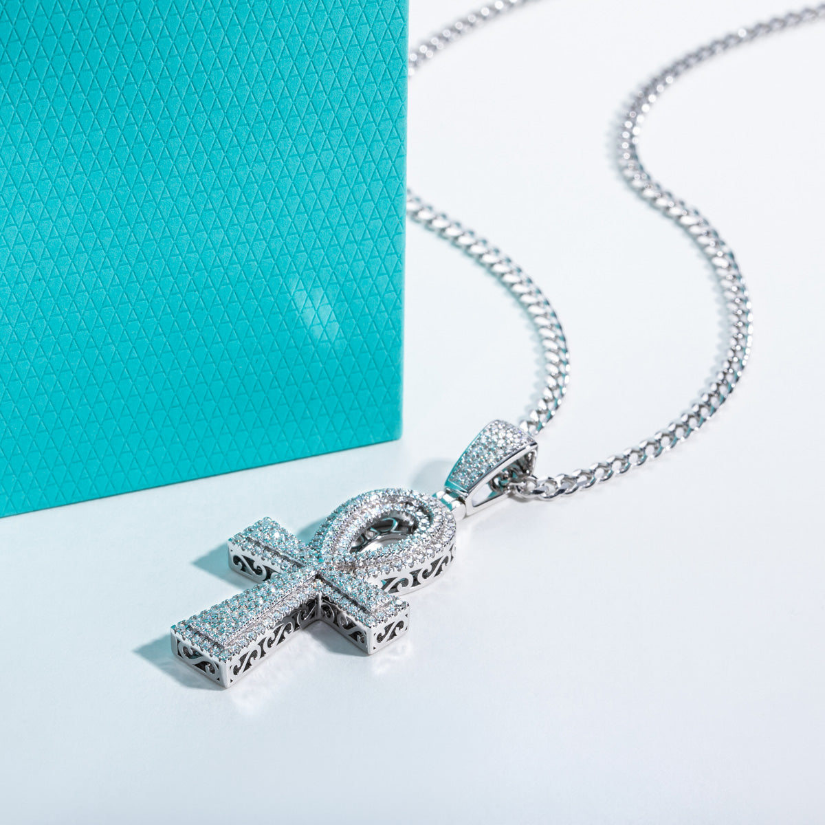 S925 Silver Moissanite Hip Hop Cross Pendant