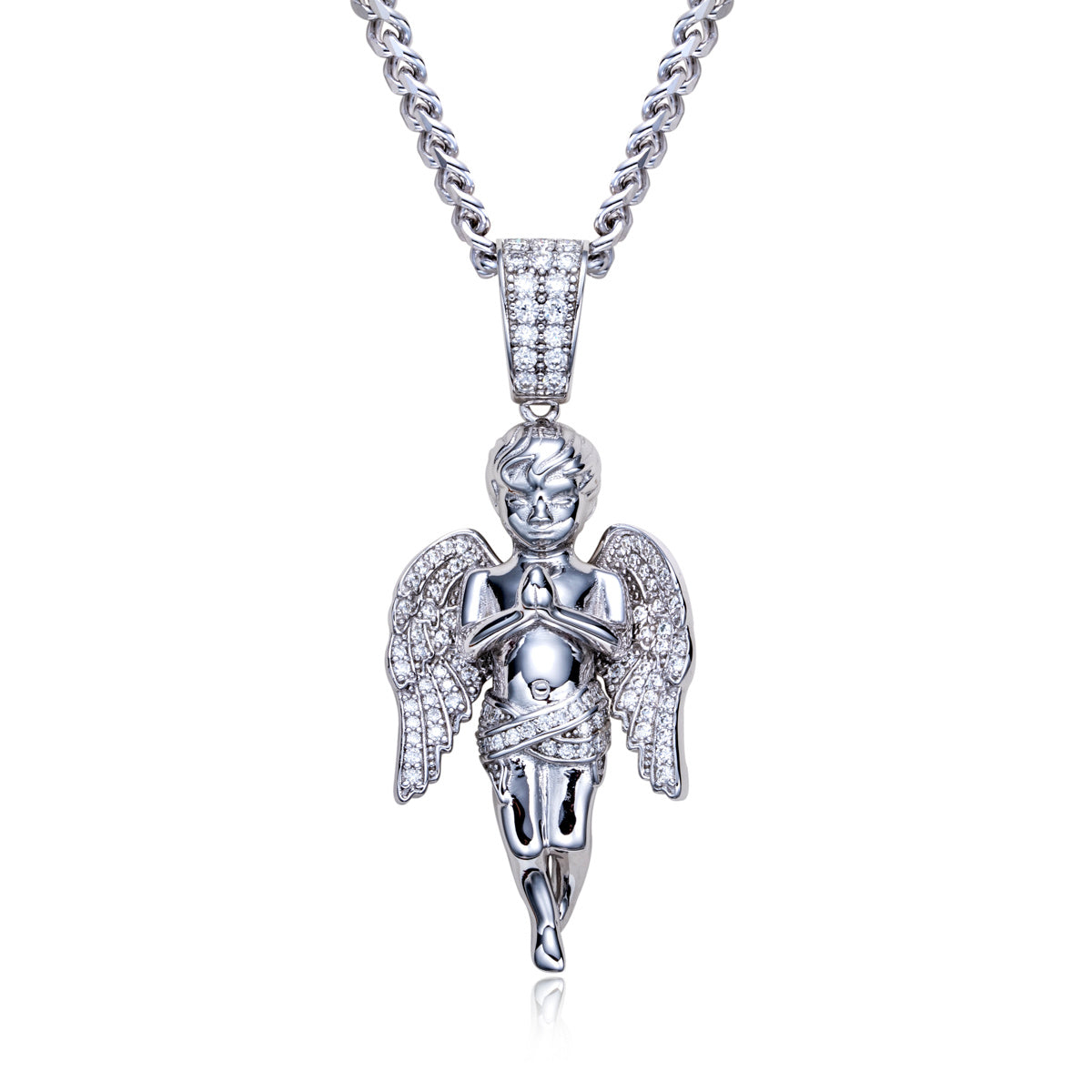 S925 Silver Moissanite Hip Hop Angel Pendant