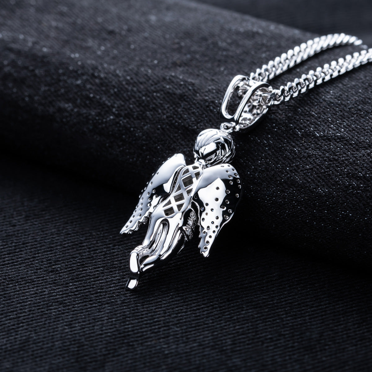 S925 Silver Moissanite Hip Hop Angel Pendant