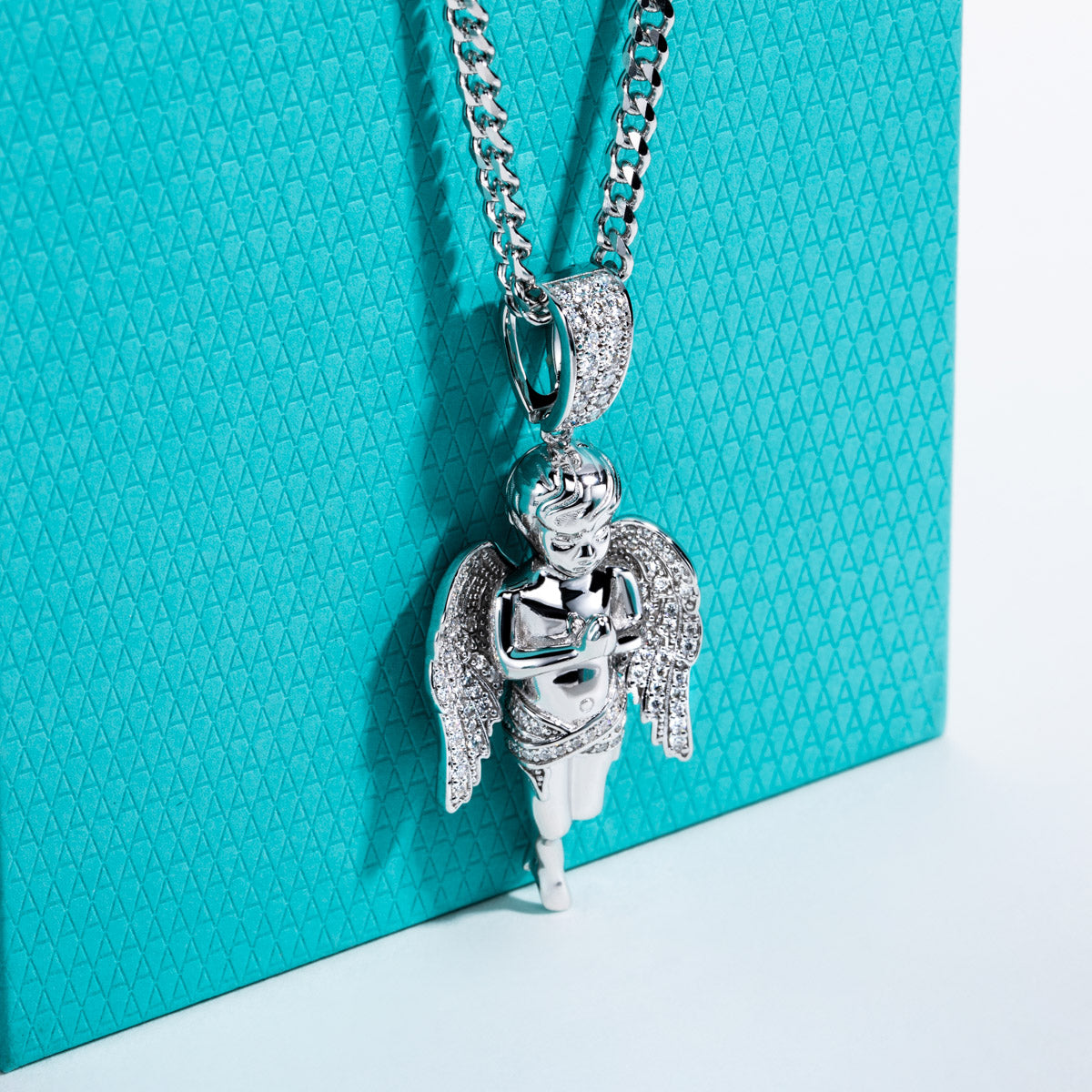 S925 Silver Moissanite Hip Hop Angel Pendant