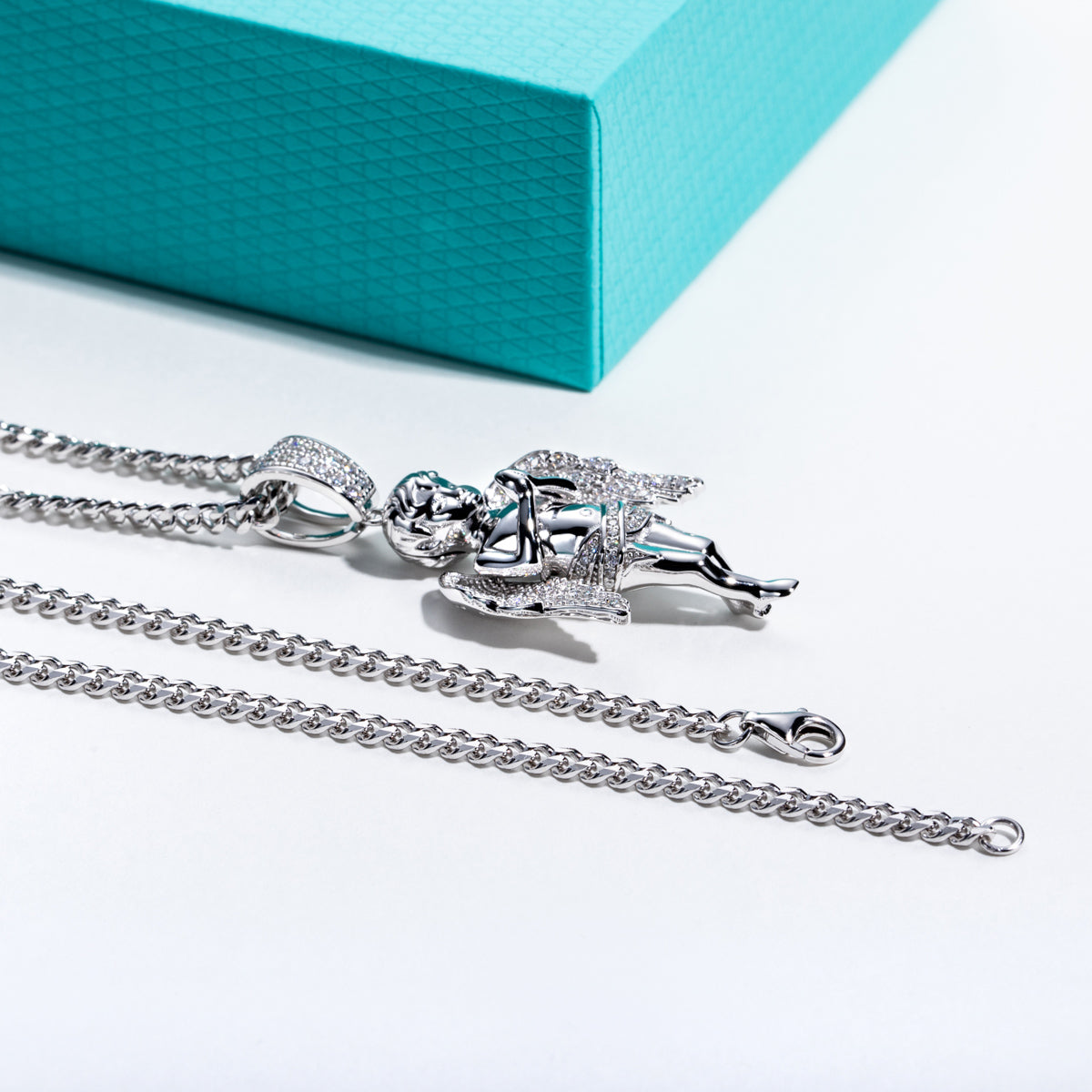 S925 Silver Moissanite Hip Hop Angel Pendant