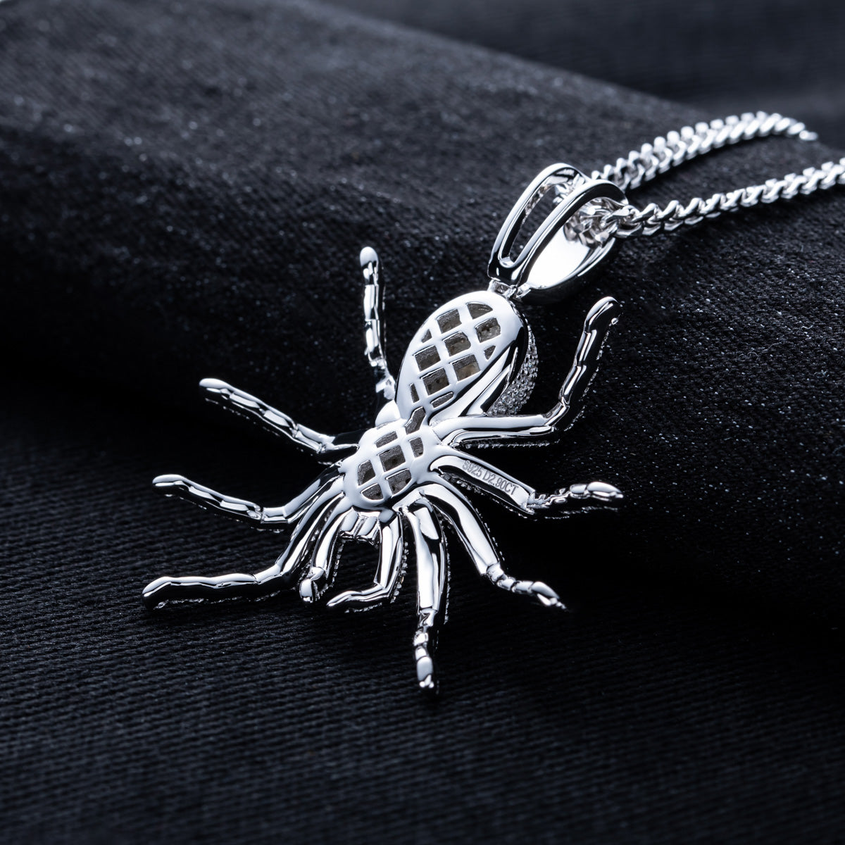 S925 Silver Moissanite Hip Hop Spider Pendant