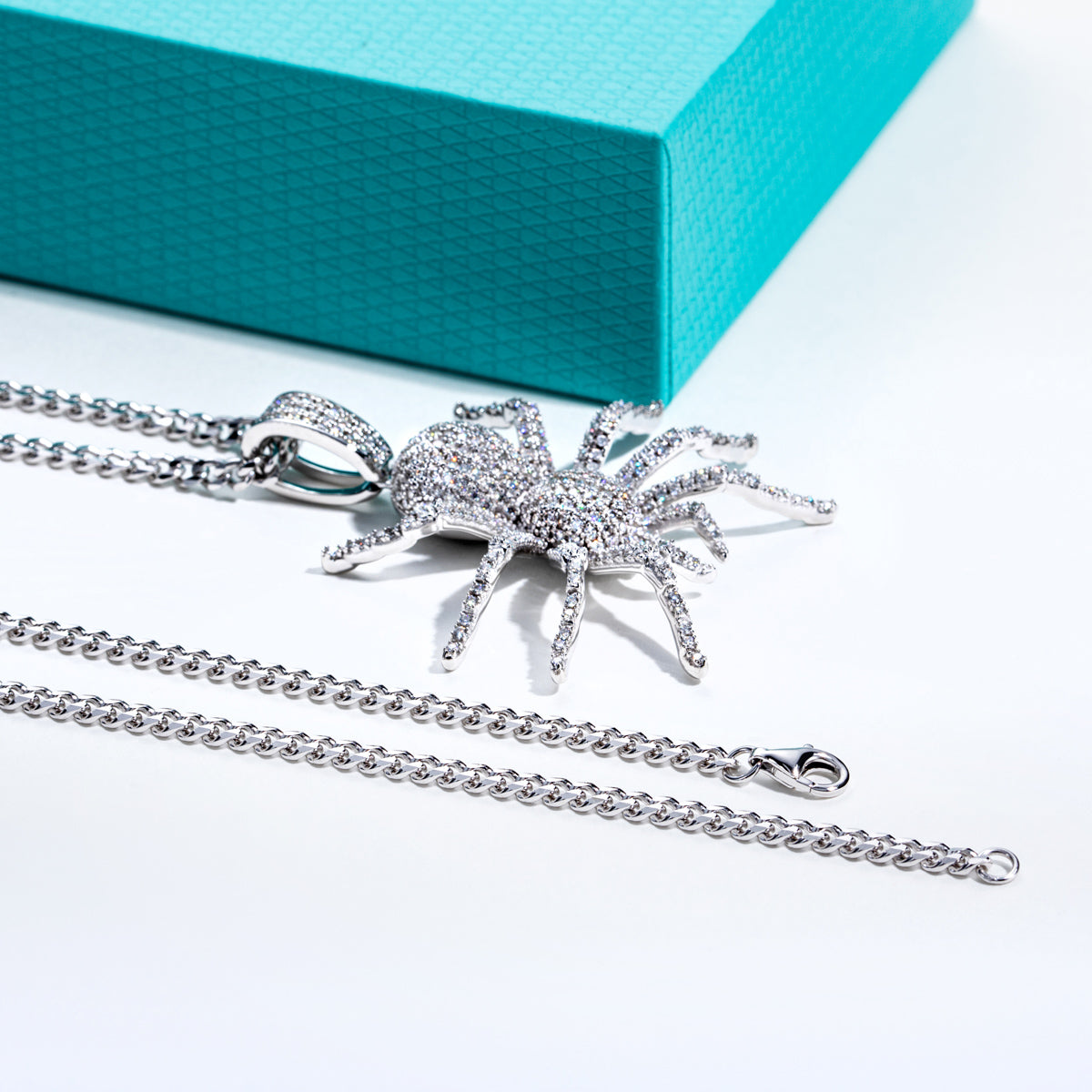 S925 Silver Moissanite Hip Hop Spider Pendant