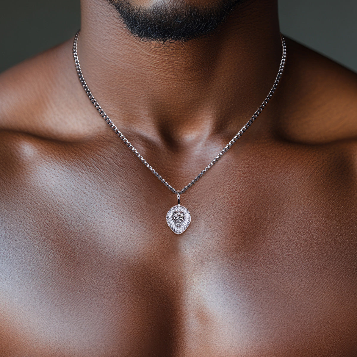 S925 Silver Moissanite Hip Hop Lion Pendant