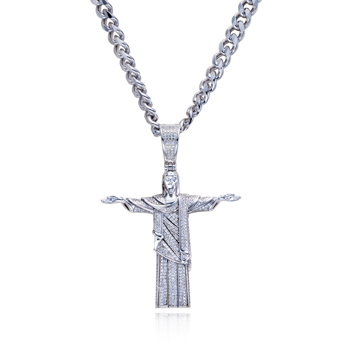 S925 Silver Moissanite Hip Hop Jesus Pendant