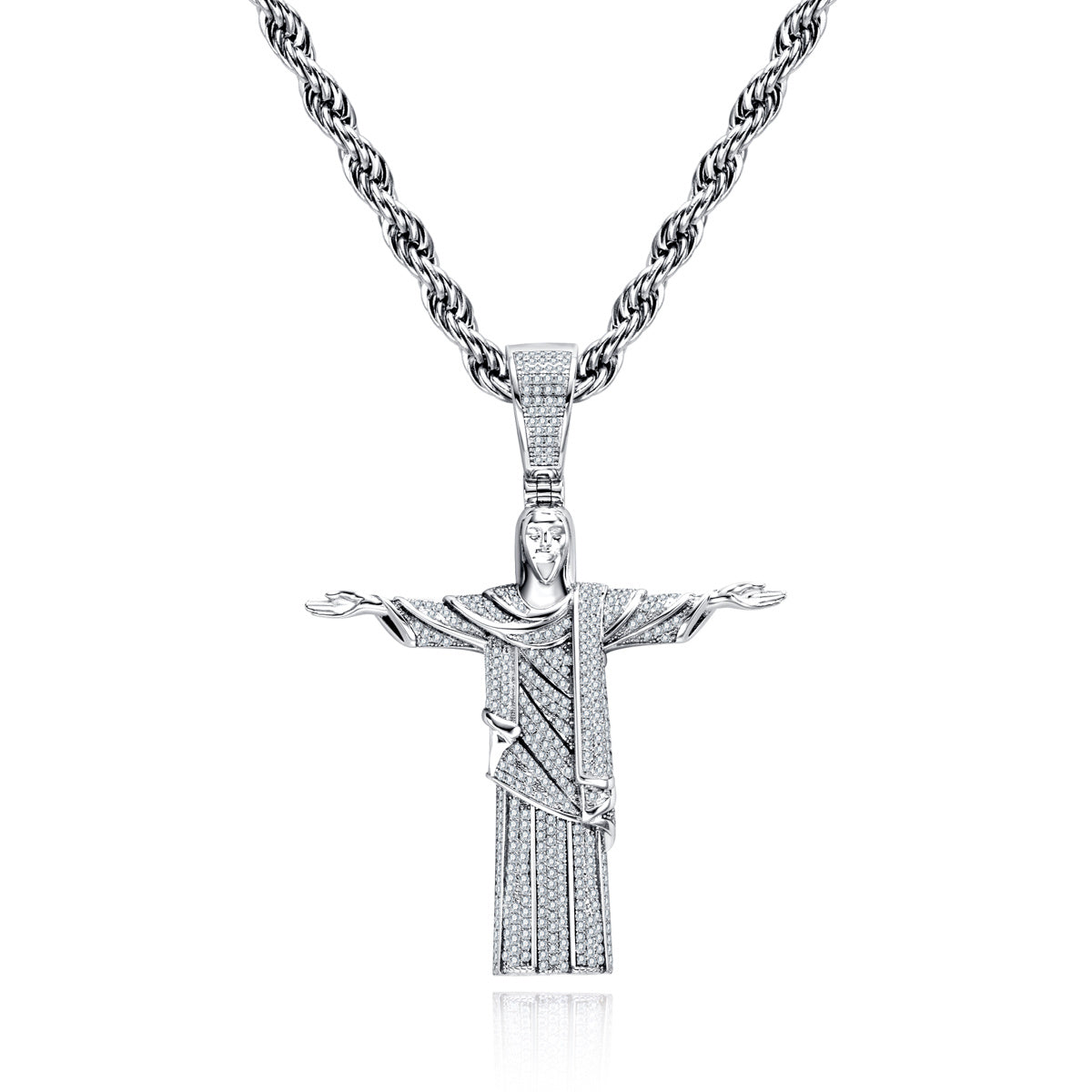S925 Silver Moissanite Hip Hop Jesus Pendant