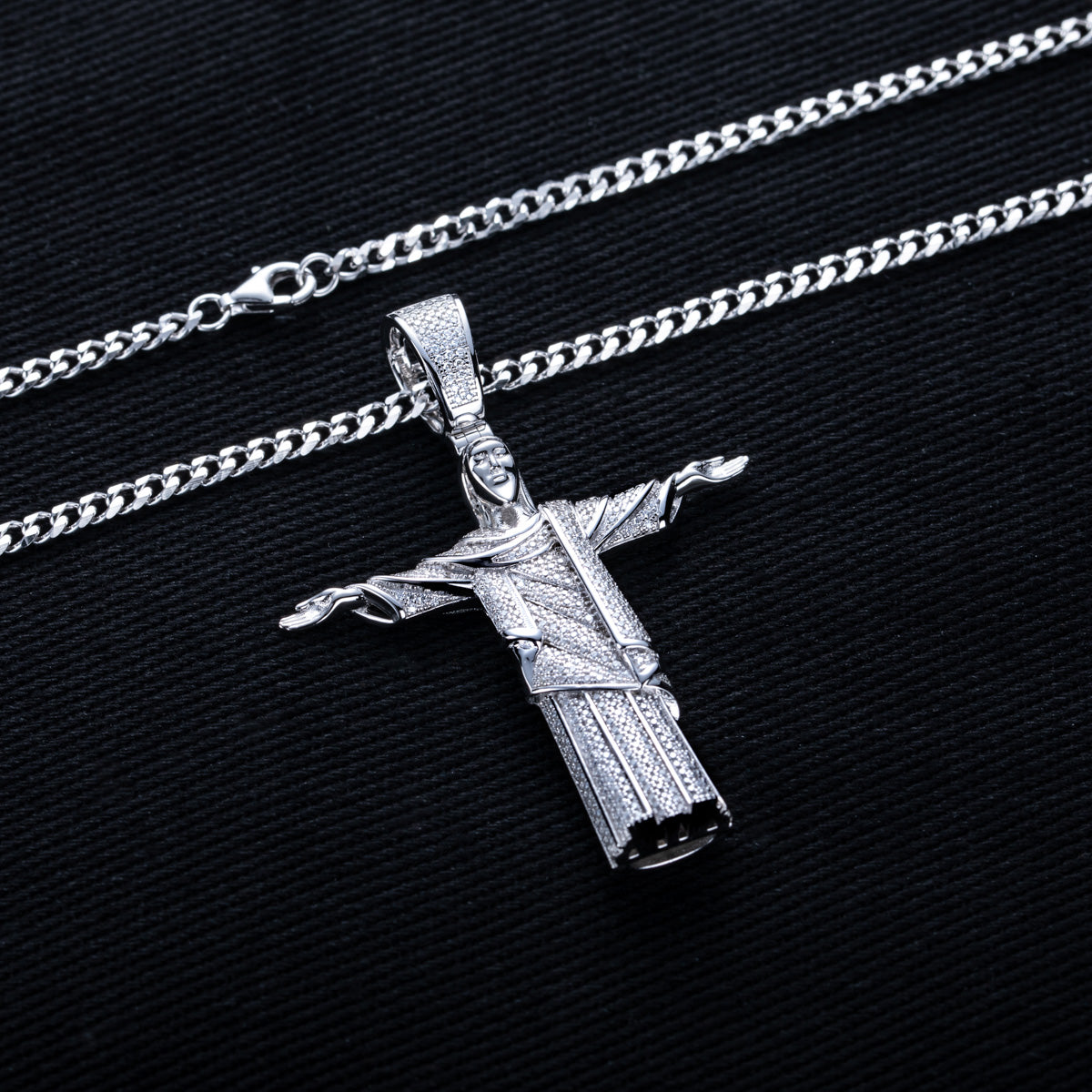 S925 Silver Moissanite Hip Hop Jesus Pendant