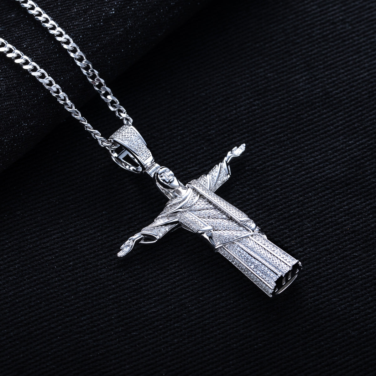 S925 Silver Moissanite Hip Hop Jesus Pendant