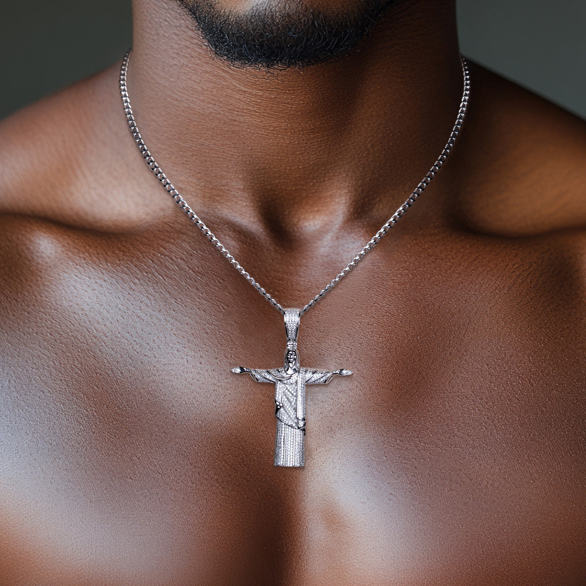 S925 Silver Moissanite Hip Hop Jesus Pendant