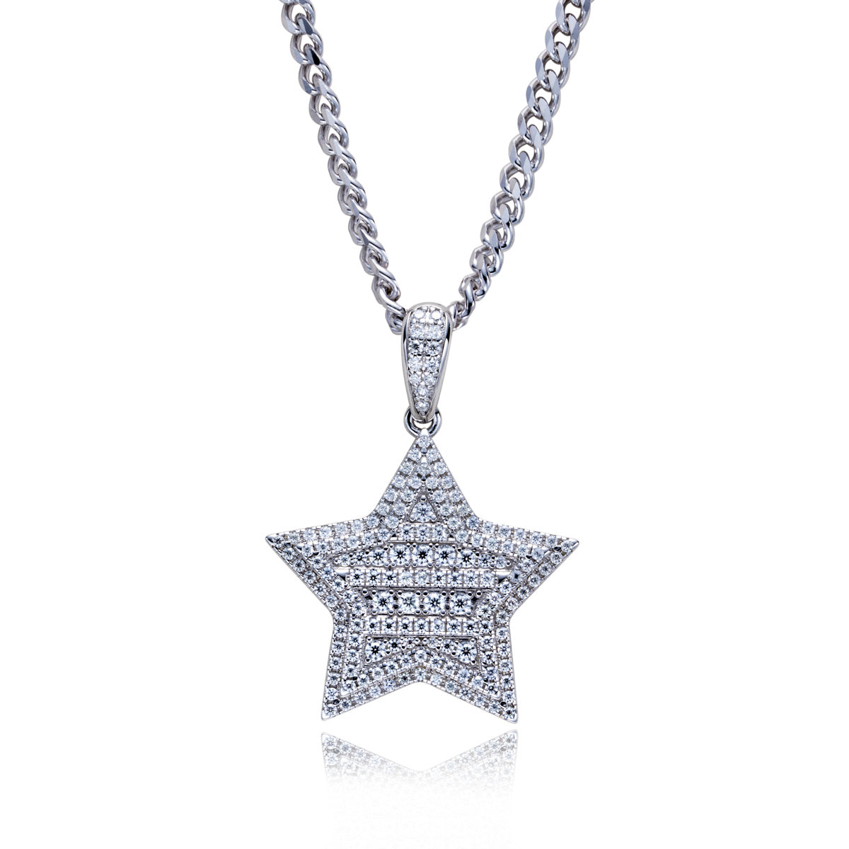 S925 Silver Moissanite Full Paved Star Hip Hop Pendant
