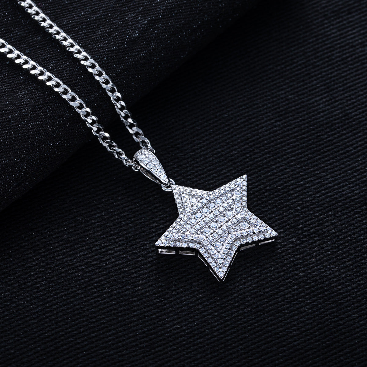 S925 Silver Moissanite Full Paved Star Hip Hop Pendant