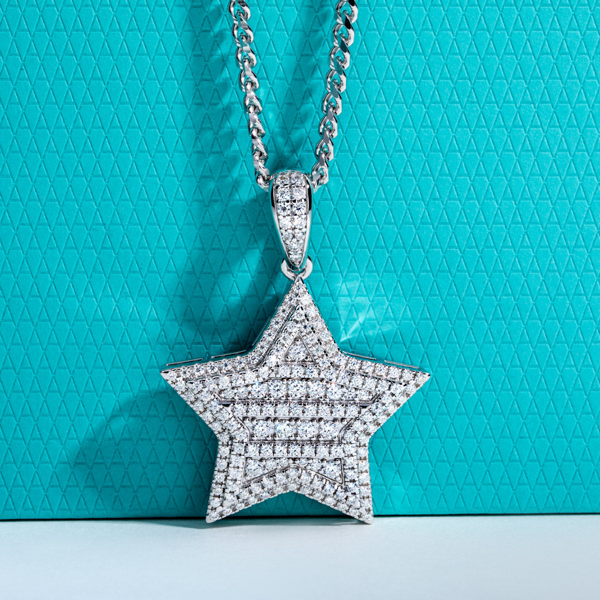 S925 Silver Moissanite Full Paved Star Hip Hop Pendant