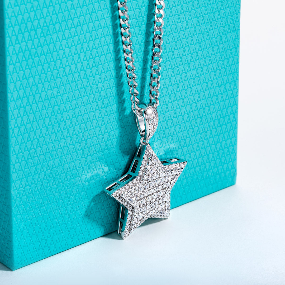 S925 Silver Moissanite Full Paved Star Hip Hop Pendant