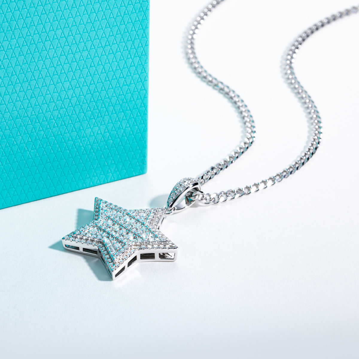S925 Silver Moissanite Full Paved Star Hip Hop Pendant