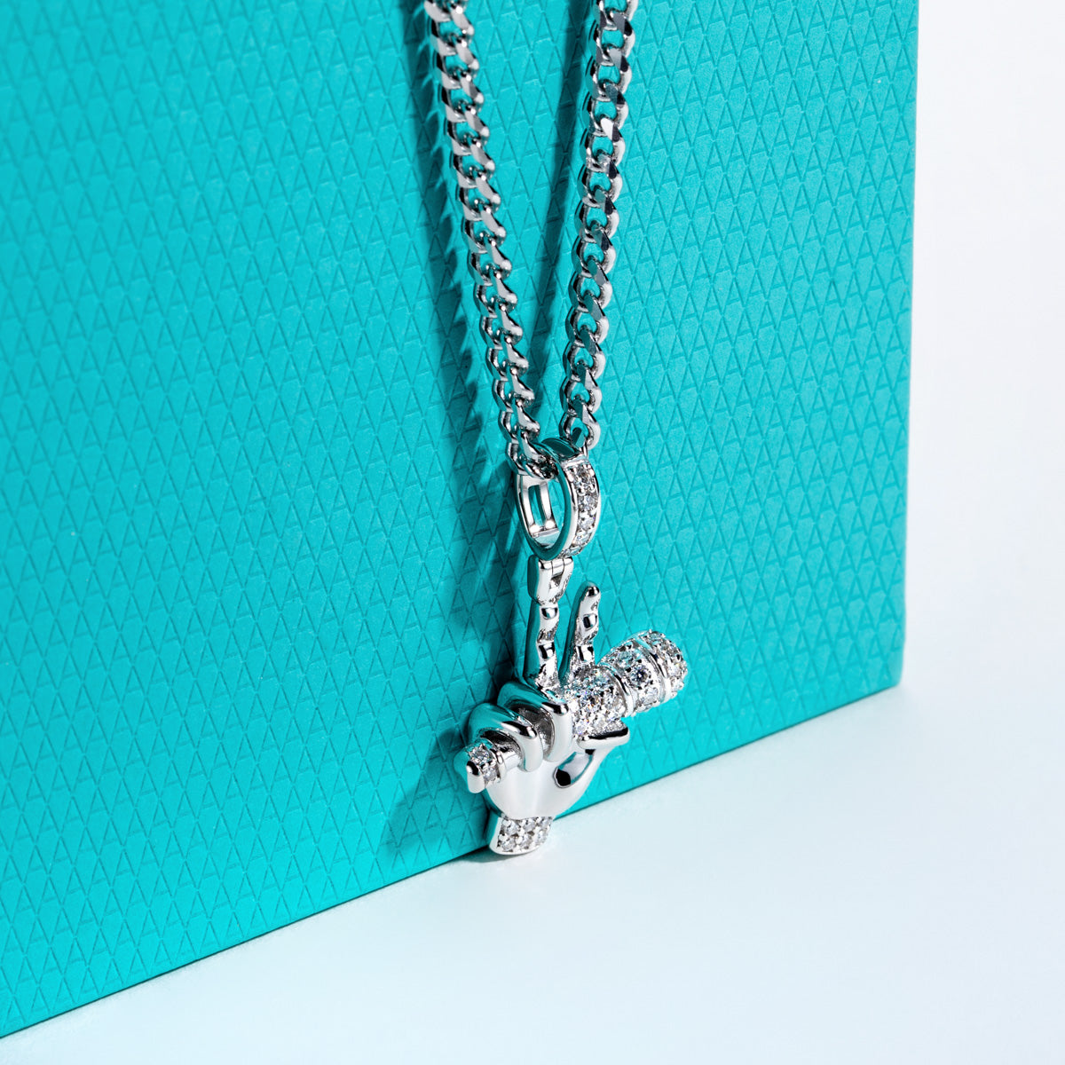 S925 Silver Moissanite Hip-hop Microphone Pendant
