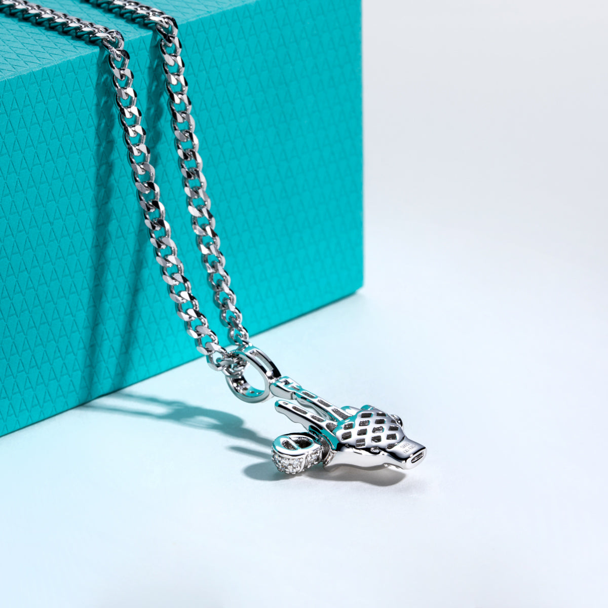 S925 Silver Moissanite Hip-hop Microphone Pendant