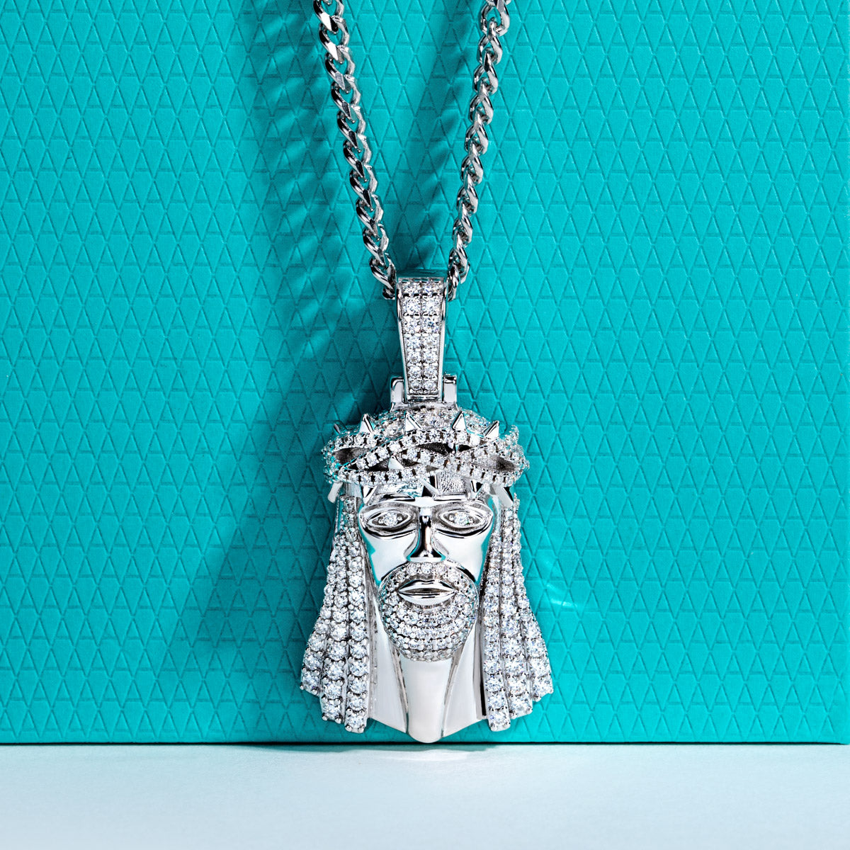 S925 Silver Moissanite Hip Hop Human Face Pendant