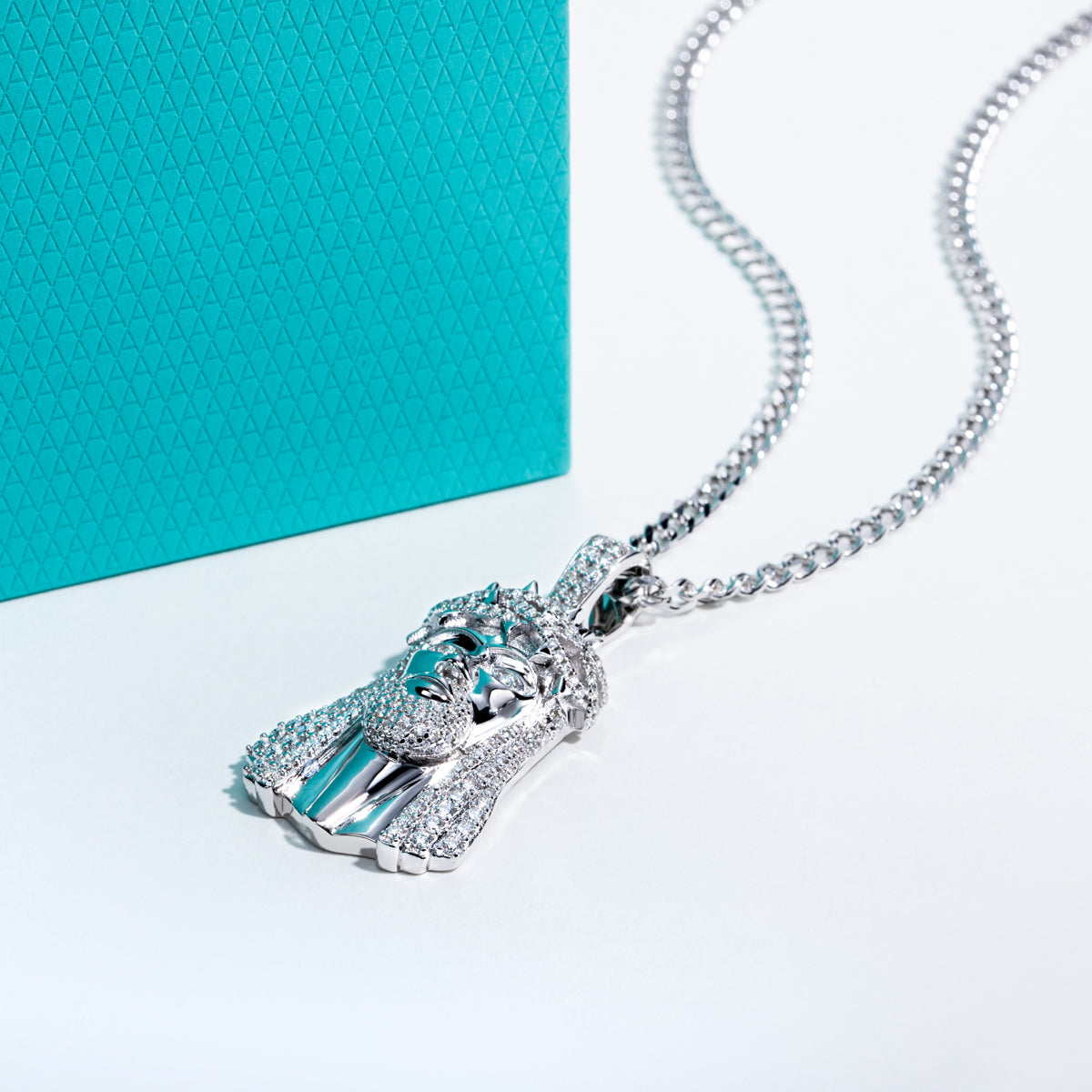 S925 Silver Moissanite Hip Hop Human Face Pendant